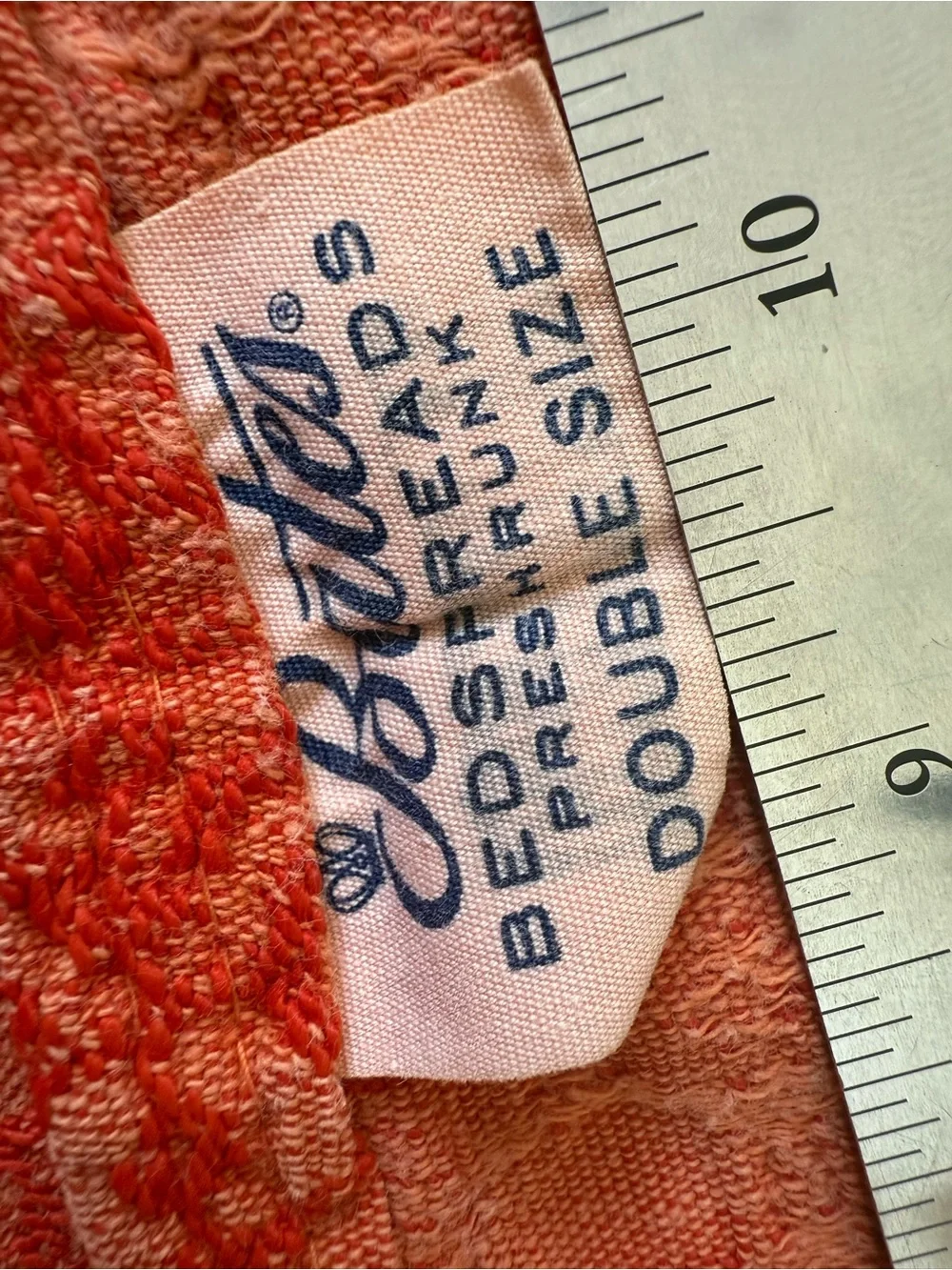 Vintage Bates pumpkin orange woven jacquard fringe bedspread Double size AS IS